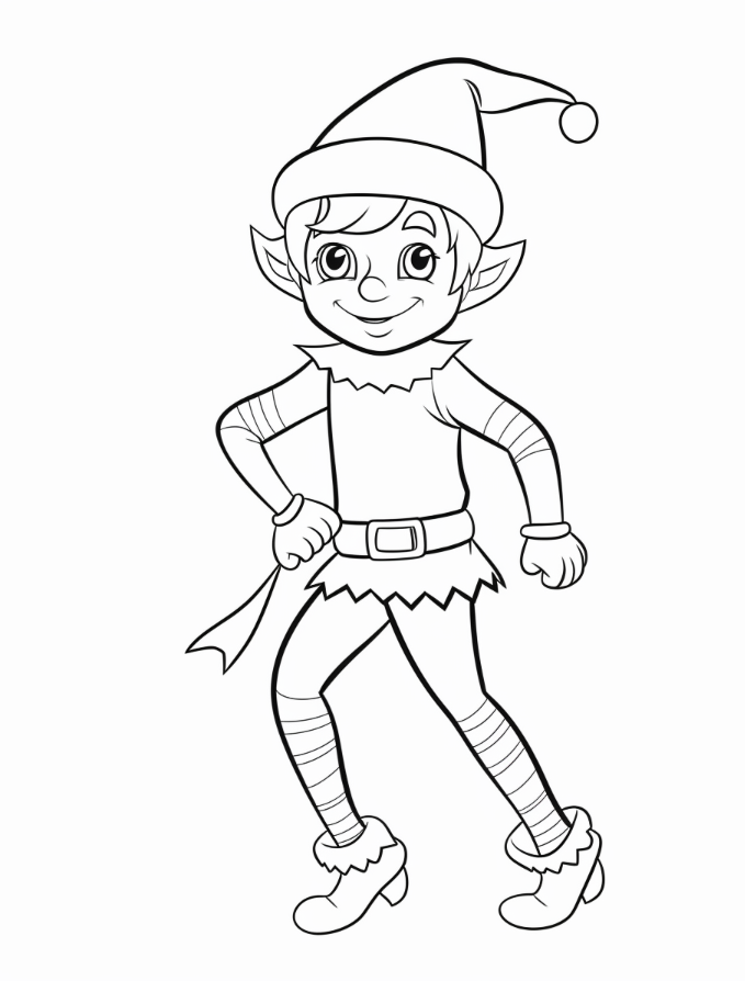 Coloriage lutin farceur de Noël