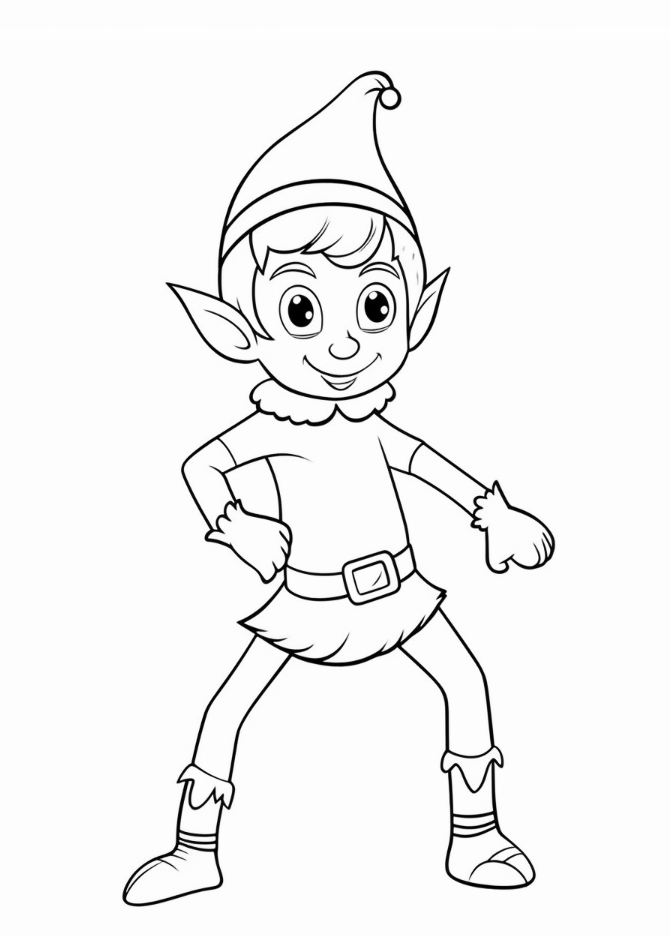 Coloriage lutin de Noël