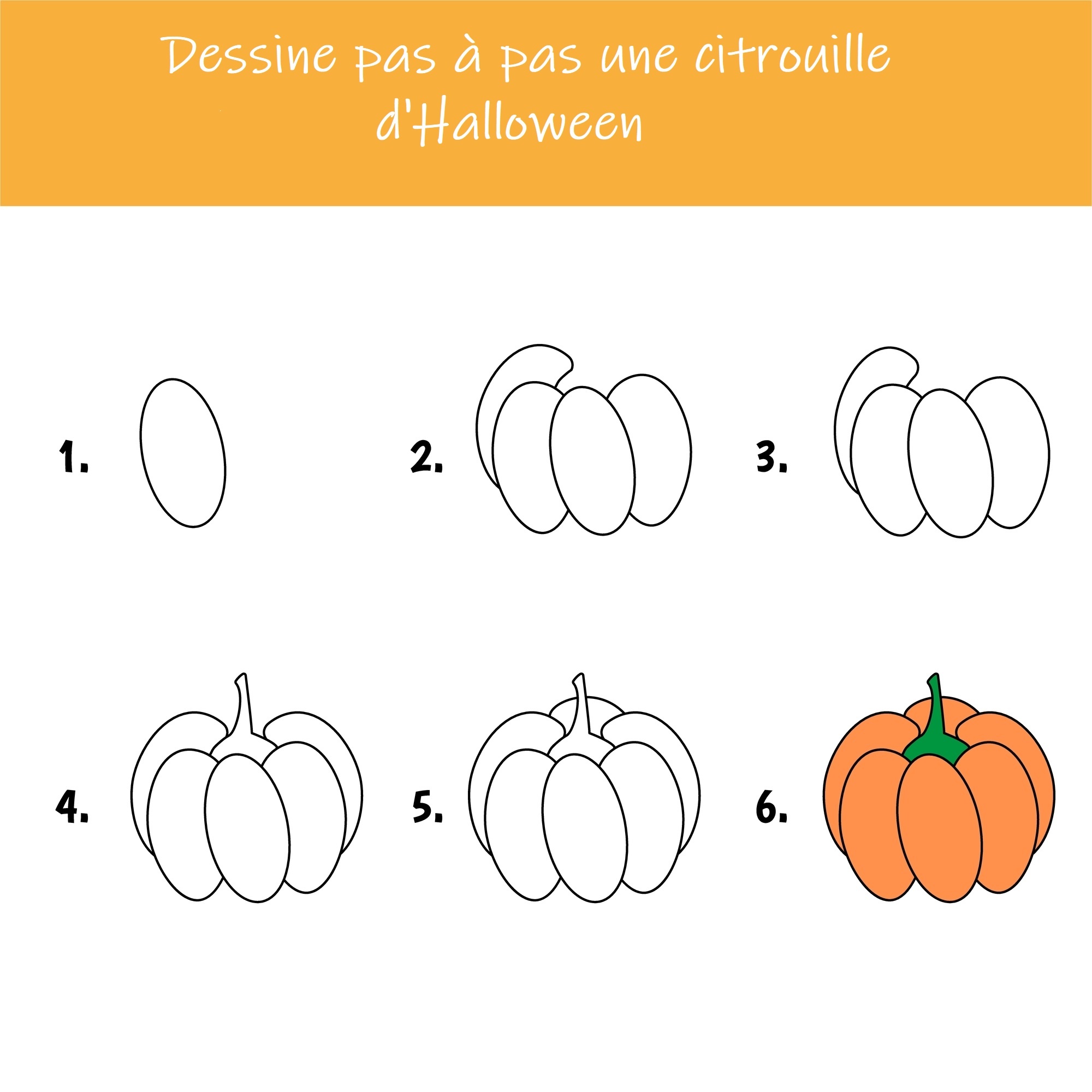 Comment dessiner une citrouille d'Halloween
